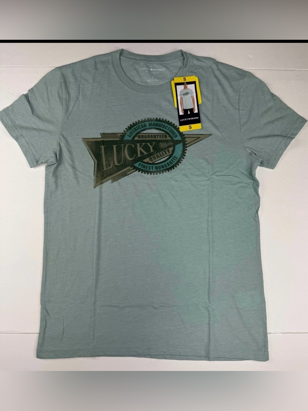 Lucky Brand Men's Short Sleeve Graphic Tee - Sage Green sz. Small